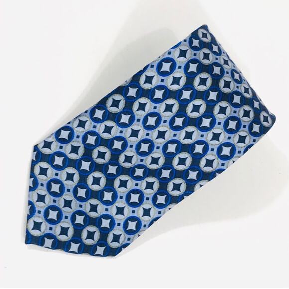 Adolfo Circles and Diamonds Tie Blue - Picture 1 of 4
